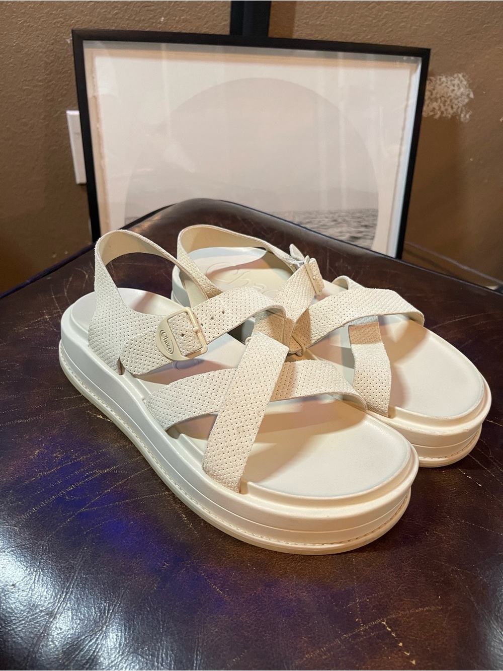 Chaco Women's Platform Sandals in Ivory